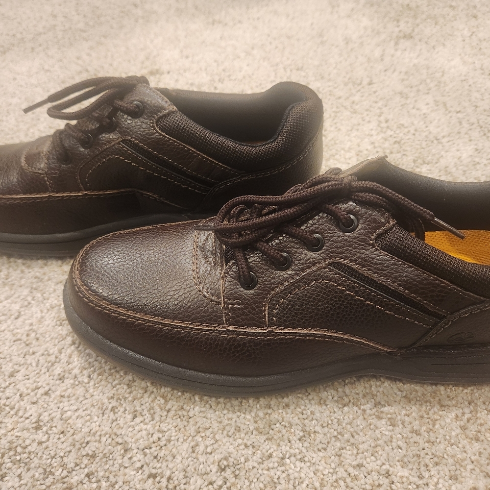 Brown leather shoes